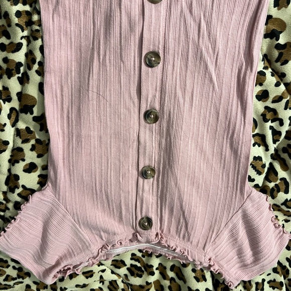 Pink button up tee - Picture 1 of 2